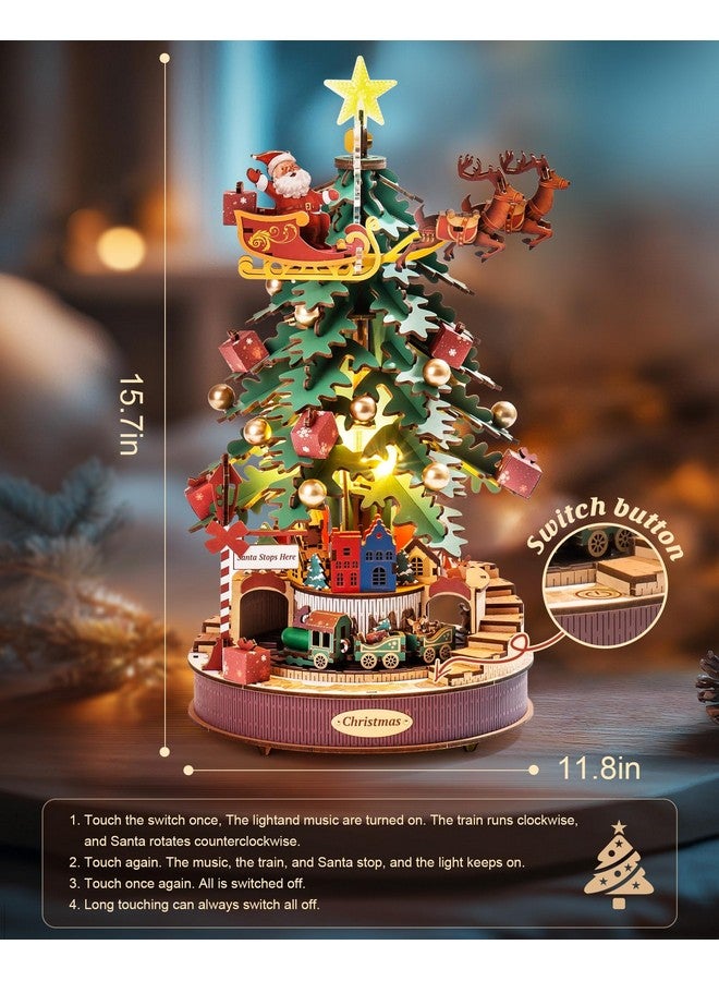 Robotime 3D Puzzles For Adults Wooden Music Box With Led Diy Model Christmas Tree Building Kit For Kids Hobby Crafts Unique Home Decor - Image 5