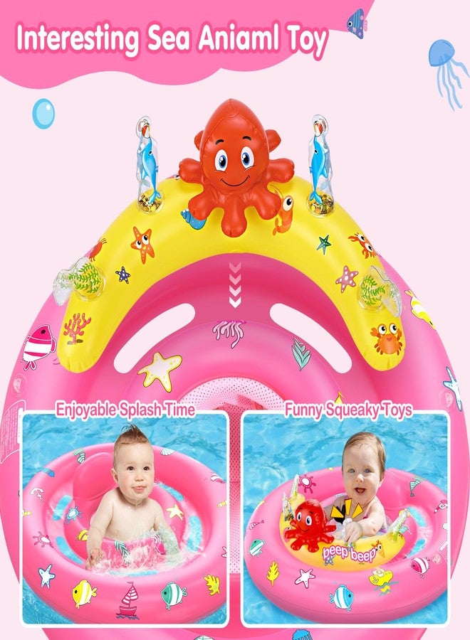 HINZER Baby Pool Float with Canopy, Inflatable Baby Swim Float with UPF50+ Sun Protection, Toddler Infant Pool Float with Toy Play Console Adjustable Safety Seat for Kids Girls Boys Aged 6-36 Months - Image 4