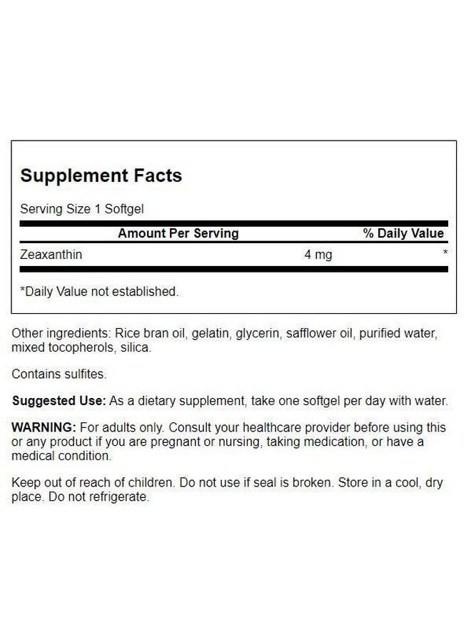 SWANSON Zeaxanthin 4 Milligrams 60 Sgels - Image 3