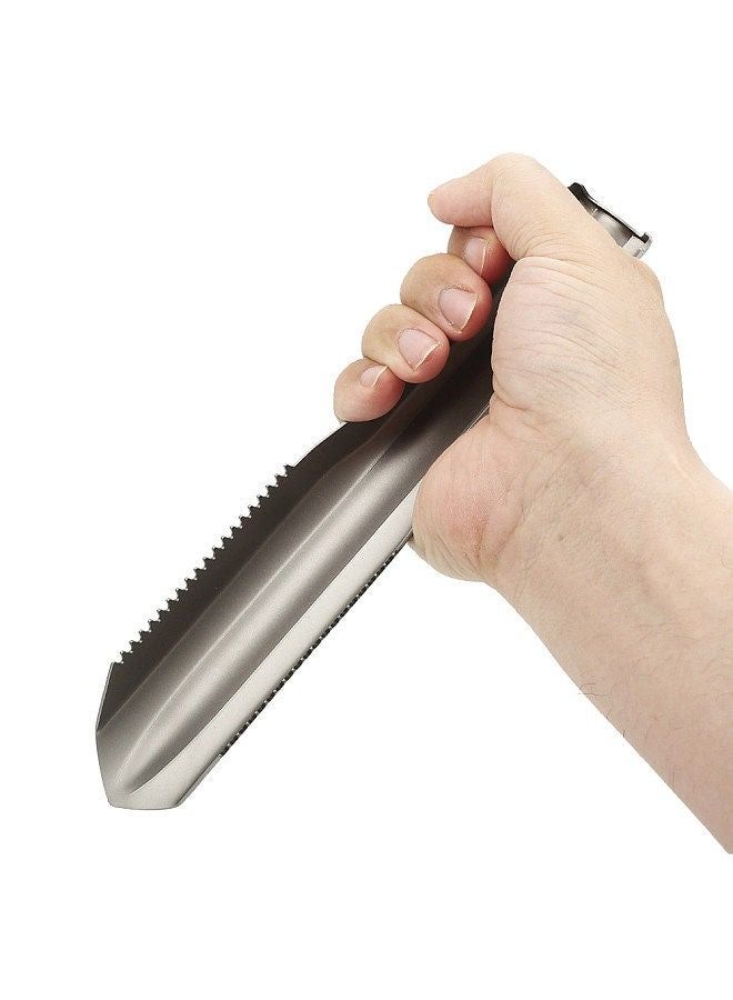 Generic Ultralight Titanium Hand Shovel Multi Tool Backpacking Trowel with Carrying Pouch for Gardening Hiking Camping Digging  - Image 3