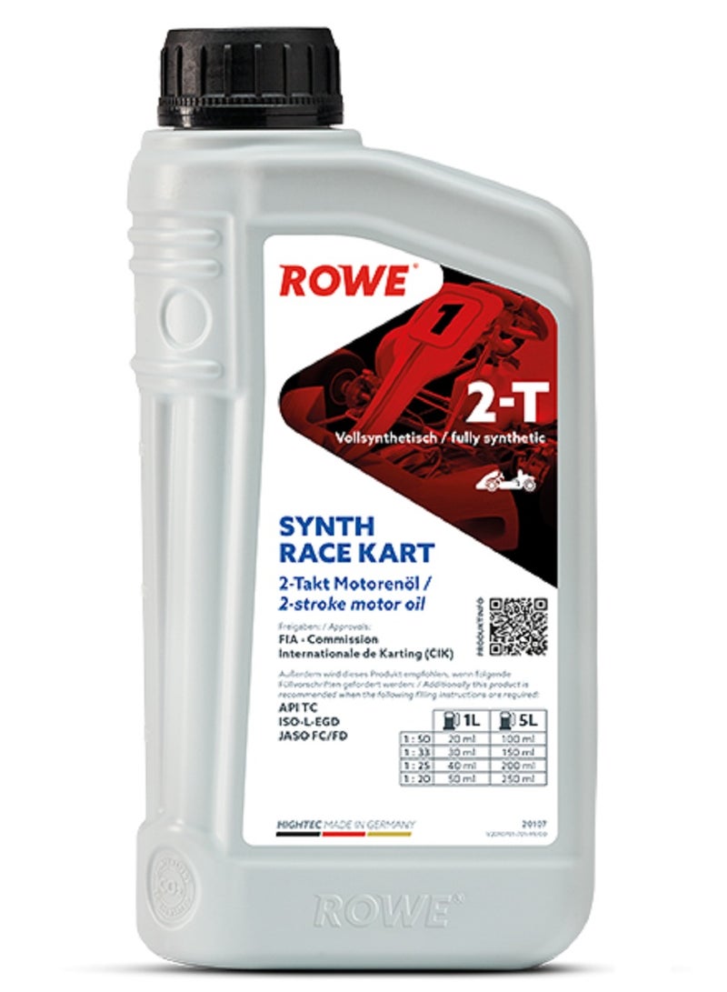 ROWE HIGHTEC SYNTH RACE KART 2-T -1 Ltr.( Fully synthetic MULTI-ESTER TECHNOLOGY 2-stroke engine oil developed for racing use- Made In Germany.  - Image 1