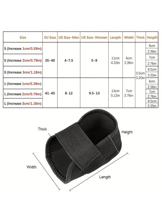 1 Pair Height Increase Insoles for Men & Women, 3cm Heel Cushions, Soft Shoe Inserts (Size 41-45)
