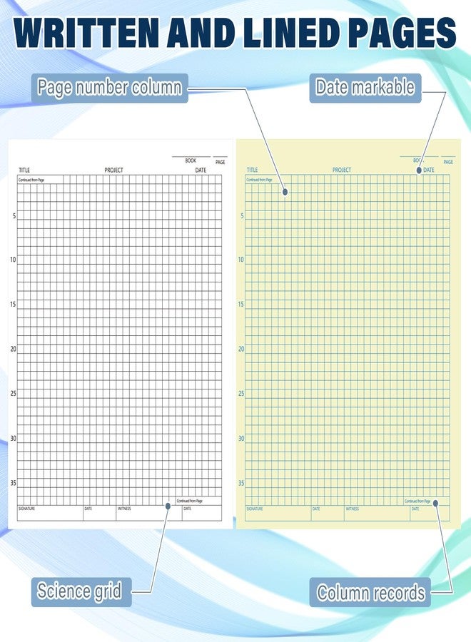 Affrolling 2 Pack Lab Notebook Carbonless Carbon Copy Laboratory Notebook Chemistry Book Science Grid Paper Contains Carbon Copies 50 Set Pages 100 Sheets Total Coil Binding(8.5'' X 11'',Blue) - Image 3