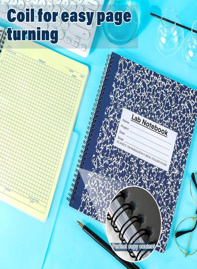 Affrolling 2 Pack Lab Notebook Carbonless Carbon Copy Laboratory Notebook Chemistry Book Science Grid Paper Contains Carbon Copies 50 Set Pages 100 Sheets Total Coil Binding(8.5'' X 11'',Blue) - Image 4