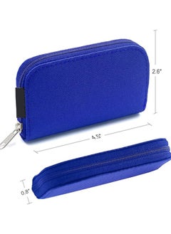 erorex Memory Card Cases, 22 Slot Zippered SD Micro SD CF SDXC SDHC MMC Secure Digital Memory Compact Flash Cards Carrying Holder Bags Pouch Organizer Keeper Media Storage & Organization, 1PCS 8 Pages (Blue)  - Image 2