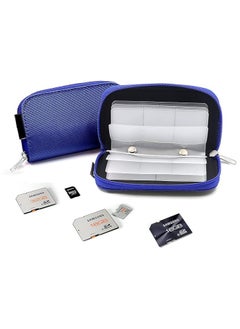 erorex Memory Card Cases, 22 Slot Zippered SD Micro SD CF SDXC SDHC MMC Secure Digital Memory Compact Flash Cards Carrying Holder Bags Pouch Organizer Keeper Media Storage & Organization, 1PCS 8 Pages (Blue)  - Image 3
