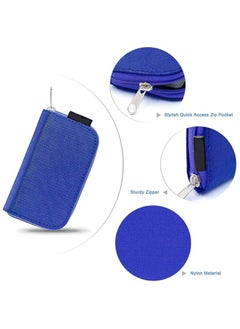 erorex Memory Card Cases, 22 Slot Zippered SD Micro SD CF SDXC SDHC MMC Secure Digital Memory Compact Flash Cards Carrying Holder Bags Pouch Organizer Keeper Media Storage & Organization, 1PCS 8 Pages (Blue)  - Image 4