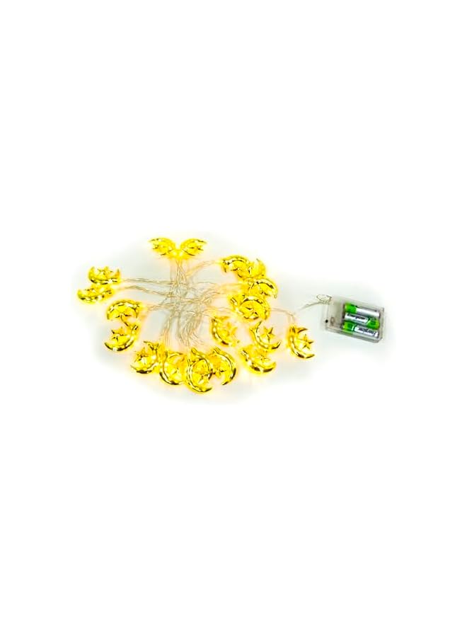 The Bros Ramadan Eid Moon-Star String Lights, 6.5 Feet 20 LEDs Eid Mubarak Palace Lantern Lamp for Islamic Indoor Outdoor Home Garden Decoration (Warm White) Battery operated - Image 5