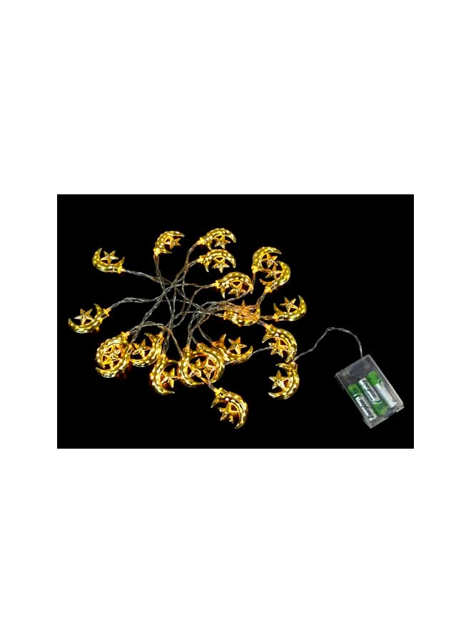 The Bros Ramadan Eid Moon-Star String Lights, 6.5 Feet 20 LEDs Eid Mubarak Palace Lantern Lamp for Islamic Indoor Outdoor Home Garden Decoration (Warm White) Battery operated - Image 3