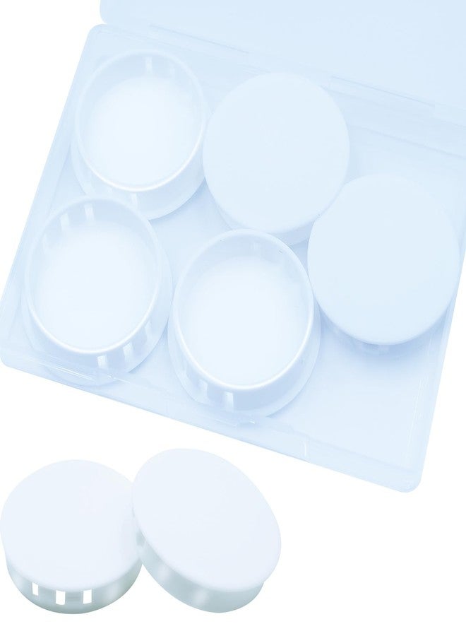 uillcuet 5Pcs 2"(50mm) White Plastic Hole Plugs, White Hole Plugs Hardware Plugs for Round Holes, Knockout Plugs Screw Hole Plugs for Reserved Holes in Kitchen Cabinet - Image 1