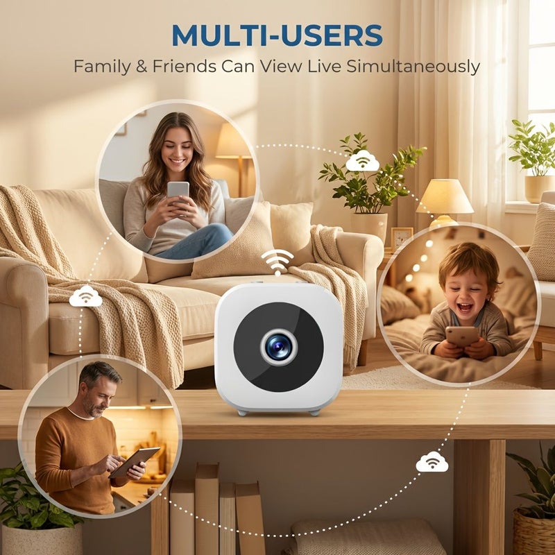 White M5 Wireless Security Camera 360 Degree Pan Tilt HD Night Vision Two Way Talk Motion Alert Real Time Monitoring WiFi for Home Office - Image 4
