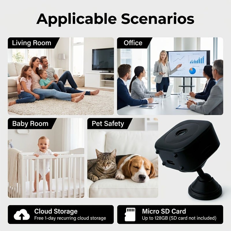 White M5 Wireless Security Camera 360 Degree Pan Tilt HD Night Vision Two Way Talk Motion Alert Real Time Monitoring WiFi for Home Office - Image 2