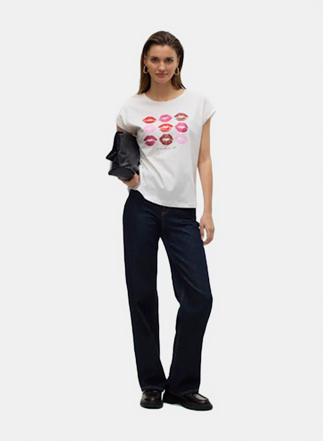 VERO MODA VERO MODA Womens Cysma Shortsleeve O-Neck T-Shirt Juniors  - Image 2