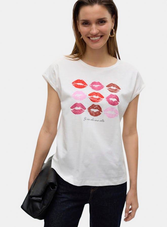 VERO MODA VERO MODA Womens Cysma Shortsleeve O-Neck T-Shirt Juniors  - Image 1