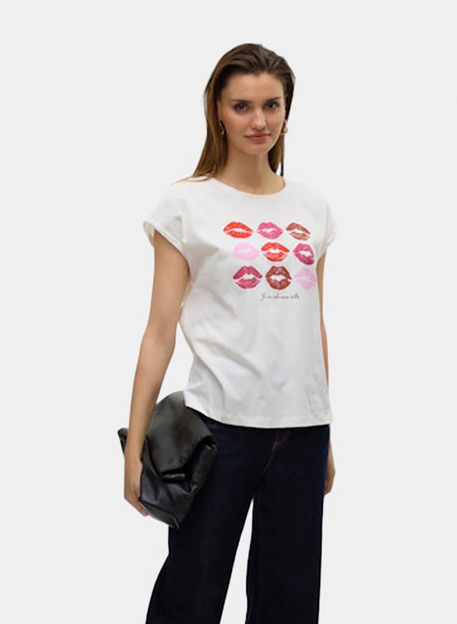 VERO MODA VERO MODA Womens Cysma Shortsleeve O-Neck T-Shirt Juniors  - Image 3