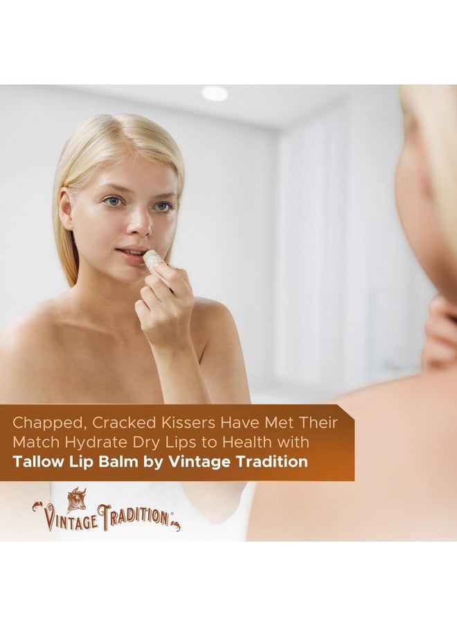 vintage tradition - Vintage Tradition Moisturizing Beef Tallow Lip Balm - Tube Lip Moisturizer with Vanilla Extract Hydrates & Soothes Dry Lips - Grass-Fed Tallow Balm for Skin Care, 0.5 Fl. Oz. - Image 1