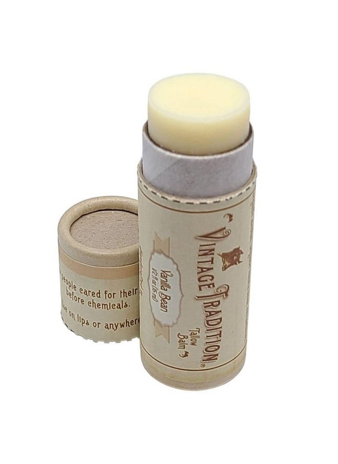 vintage tradition - Vintage Tradition Moisturizing Beef Tallow Lip Balm - Tube Lip Moisturizer with Vanilla Extract Hydrates & Soothes Dry Lips - Grass-Fed Tallow Balm for Skin Care, 0.5 Fl. Oz. - Image 1