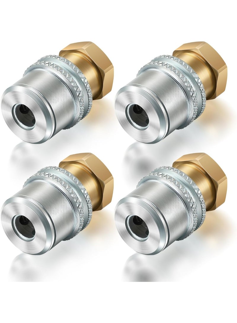 Air Chuck for Tires, Anti Leakage Lock on Air Chuck 1/4'' FNPT Locking Tire Inflator Chuck Quick Connector Lock Air Chuck Heavy Duty Brass Tire Chuck Closed Flow for Air Compressor (4 Pack) - Image 1