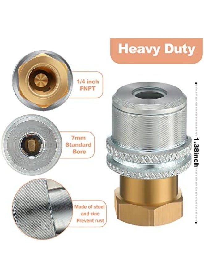 Air Chuck for Tires, Anti Leakage Lock on Air Chuck 1/4'' FNPT Locking Tire Inflator Chuck Quick Connector Lock Air Chuck Heavy Duty Brass Tire Chuck Closed Flow for Air Compressor (4 Pack) - Image 2