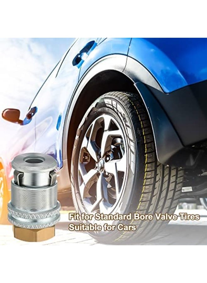 Air Chuck for Tires, Anti Leakage Lock on Air Chuck 1/4'' FNPT Locking Tire Inflator Chuck Quick Connector Lock Air Chuck Heavy Duty Brass Tire Chuck Closed Flow for Air Compressor (4 Pack) - Image 3