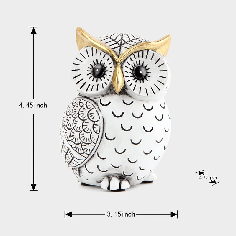 Smadeer Owl Statue for Home Decor Accents,Owl Decor for Bookshelf Bedroom Living Room Office Table Desk Mantle TV Stand Boho Decoration,Modern Shelf Decor Accents Animal Sculptures for Birds Lovers,Owls Gift - Image 2