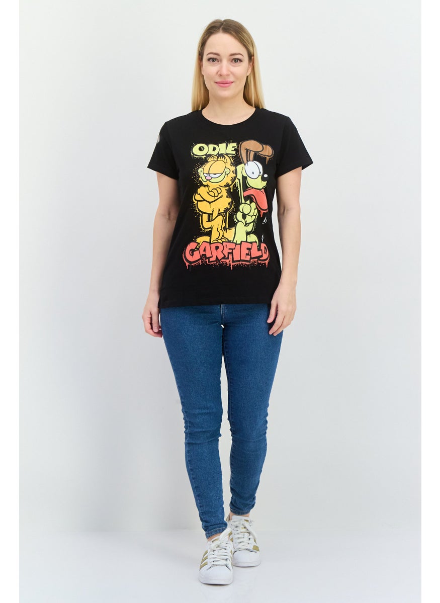nickelodeon Women Round Neck Short Sleeve Graphic T Shirt, Black Combo  - Image 4