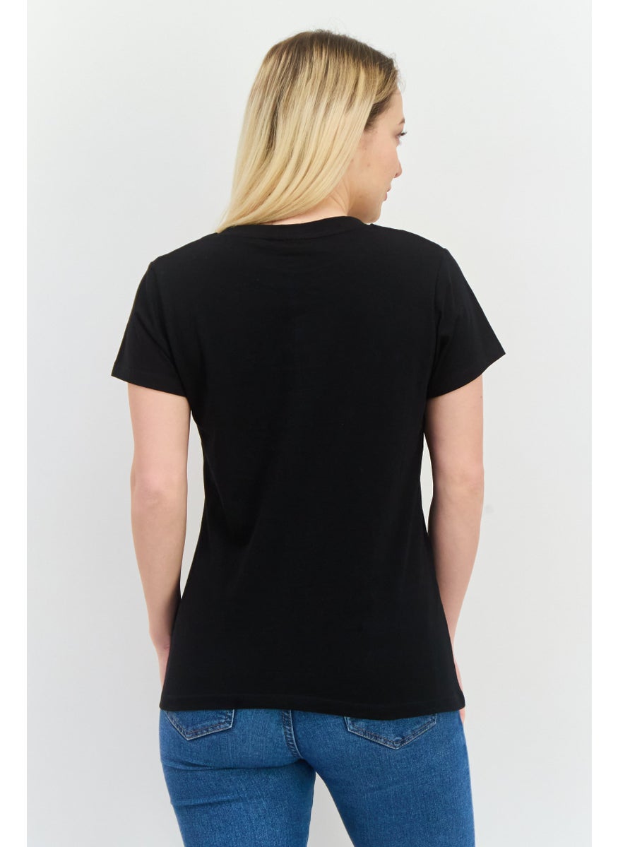 nickelodeon Women Round Neck Short Sleeve Graphic T Shirt, Black Combo  - Image 3