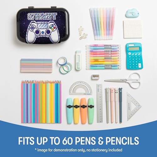 ZIPIT Recycled Plastic Pencil Box for Boys, Large Capacity Pencil Case for School, Durable Stationery Organizer Box,Dark Blue - Image 5