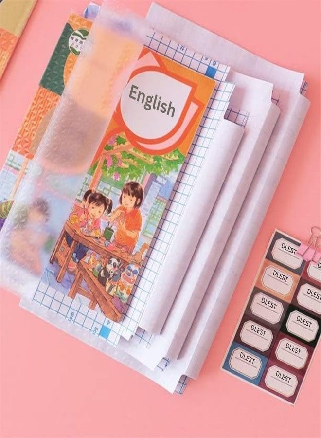 DLEST Transparent Paper Sticker Book Cover Film Clear Matte for Craft 30Pcs Waterproof School Textbook Protective Case Cover Can Be Cut Self-Adhesive A4 Cover Paper (3 Different Size -10 Each) - Image 1