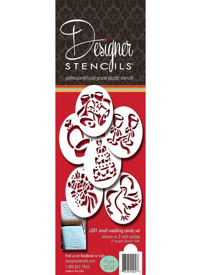 Designer Stencils Wedding Candy/Cookie Stencils, Small, Beige/Semi-Transparent - Image 1