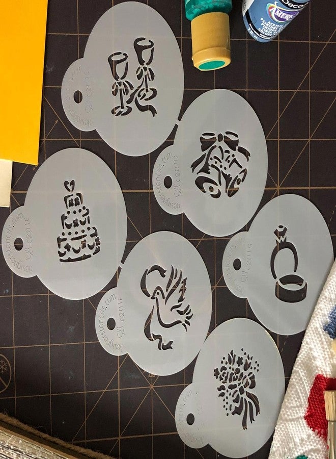 Designer Stencils Wedding Candy/Cookie Stencils, Small, Beige/Semi-Transparent - Image 4