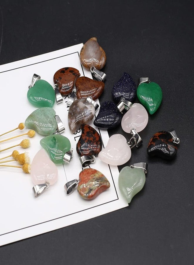 Zotoone 20pcs Natural Stone Pendant Rose Quartzs Unakite Pendant for Jewelry Making DIY Accessories Fit Necklaces (Mixed Colors-16x22mm) - Image 4