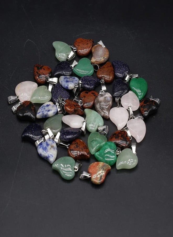 Zotoone 20pcs Natural Stone Pendant Rose Quartzs Unakite Pendant for Jewelry Making DIY Accessories Fit Necklaces (Mixed Colors-16x22mm) - Image 3