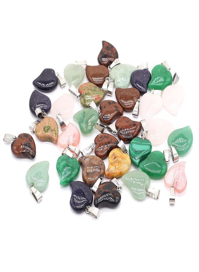 Zotoone 20pcs Natural Stone Pendant Rose Quartzs Unakite Pendant for Jewelry Making DIY Accessories Fit Necklaces (Mixed Colors-16x22mm) - Image 1