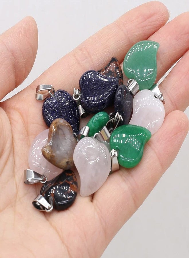 Zotoone 20pcs Natural Stone Pendant Rose Quartzs Unakite Pendant for Jewelry Making DIY Accessories Fit Necklaces (Mixed Colors-16x22mm) - Image 2