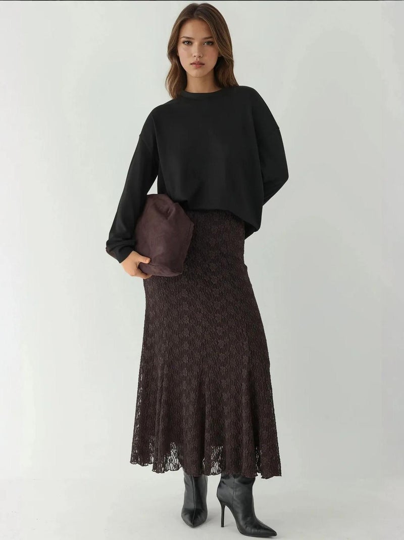 HICCUP High Waist Lace Maxi Skirt - Image 5