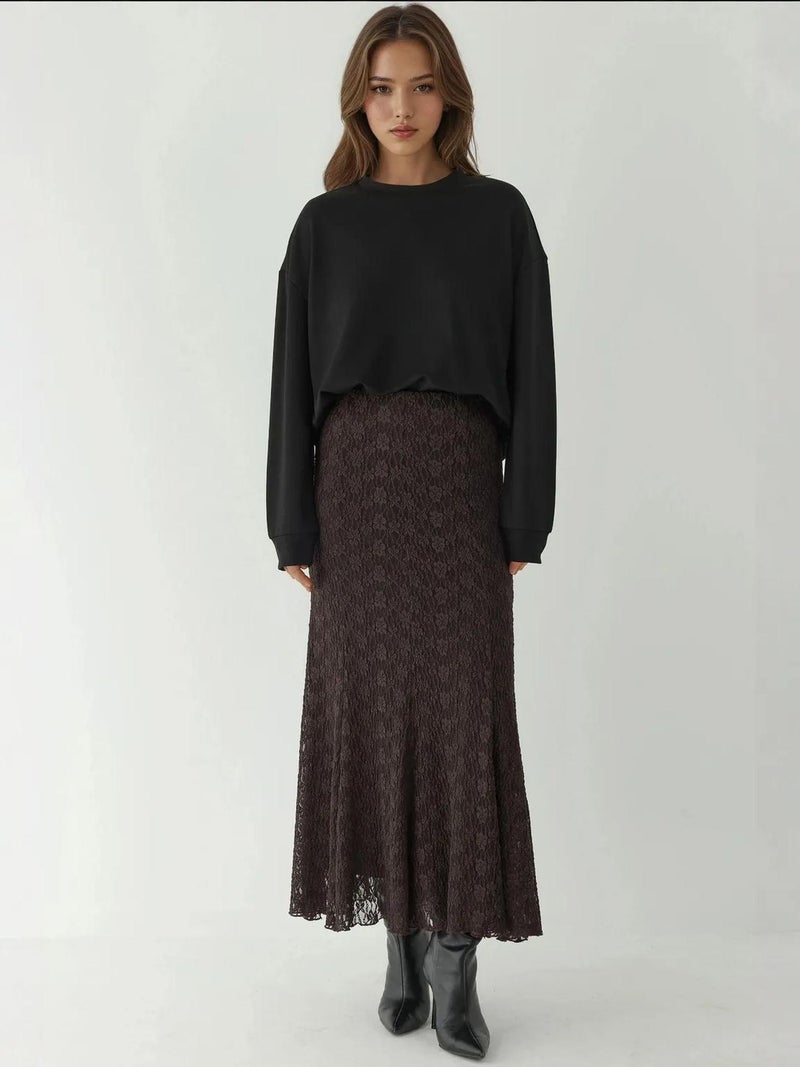 HICCUP High Waist Lace Maxi Skirt - Image 2