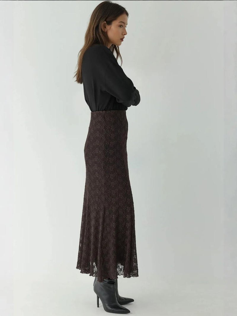 HICCUP High Waist Lace Maxi Skirt - Image 4