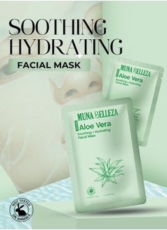 Muna Belleza Aloe Vera Soothing & Hydrating Mask Sheet - Deep Moisture, Korean Skincare Formula, For All Skin Types, 25ml  - Image 5