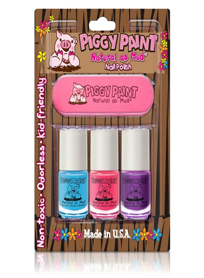 Piggy Paint Nail Polish and File Kit (Sea-quin, Forever Fancy, Girls Rule)