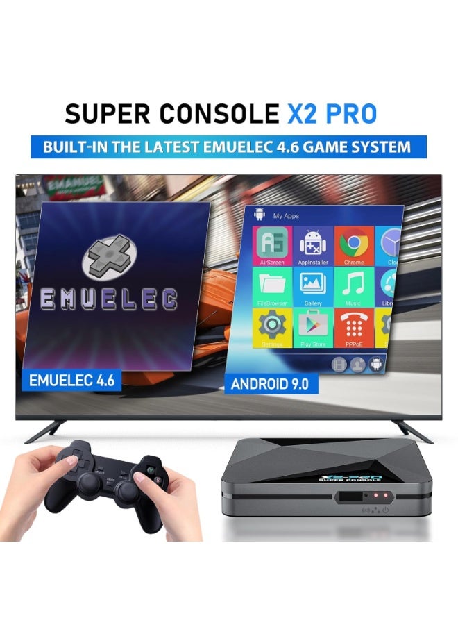 كينهانك جهاز ألعاب Kinhank Retro، Super Console X2 Pro مزود بـ 100000 لعبة، جهاز ألعاب فيديو بنظام Android 9.0/Emuelec 4.6، إخراج 4K UHD، 2.4G/5G، بلوتوث 5.0 - Image 2