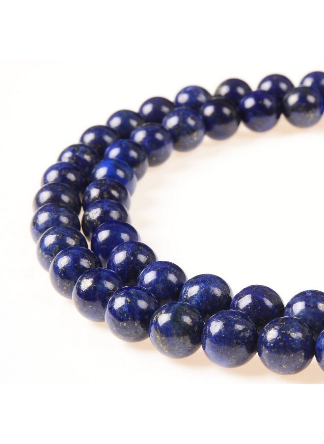 PLTbeads - Gorgeous Natural Gemstone Loose Beads Smooth Round Approxi 15.5 Inch Diy Bracelet Necklace For Jewelry Making (8Mm Lapis Lazuli) - Image 1
