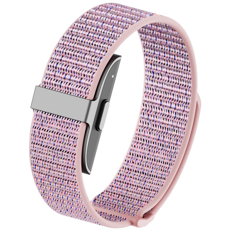 Vigamen Nylon Loop Sport Replacement Strap Compatible with Hume Band,Adjustable Soft Bands for Women Men,Breathable Wristband for Fitness Tracker,Pink Sand - Image 1