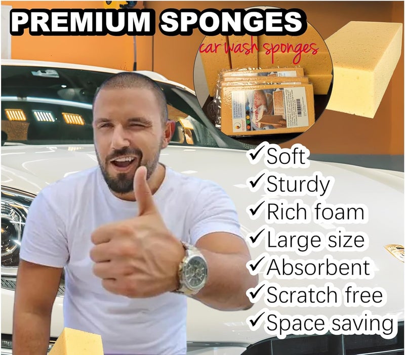 QUALIALL إسفنجات غسيل السيارات EXTRA SOFT من QUALIALL - عبوة 5 قطع - Image 3
