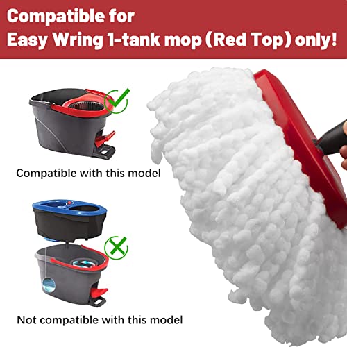 GRAREND 4 Pack Mop Replacement Heads Compatible with Ocedar Mops Replace Head EasyWring Spin Mop Heads Replacements - Includes 1 Rotating Mops Base, Microfiber Mop Refills, Easy Cleaning - Image 2