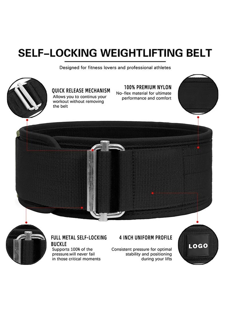 Generic Adjustable Weight Lifting Belt For Cross Training Self-Locking Nylon Weightlifting Belt Back Support for Squats Deadlifts Gym Workout - Image 2