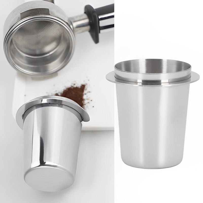 TQEONKL Coffee Dosing Cup 58mm, Stainless Steel Espresso Coffee Dosing Cup Espresso Coffee Machine Accessories, Coffee Powder Feeder Part Coffee Grinder Powder Cup Compatible with 58mm Portafilter - Image 5