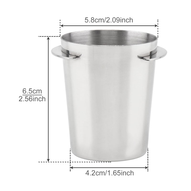 TQEONKL Coffee Dosing Cup 58mm, Stainless Steel Espresso Coffee Dosing Cup Espresso Coffee Machine Accessories, Coffee Powder Feeder Part Coffee Grinder Powder Cup Compatible with 58mm Portafilter - Image 4