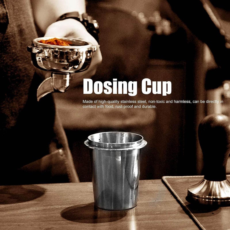 TQEONKL Coffee Dosing Cup 58mm, Stainless Steel Espresso Coffee Dosing Cup Espresso Coffee Machine Accessories, Coffee Powder Feeder Part Coffee Grinder Powder Cup Compatible with 58mm Portafilter - Image 3