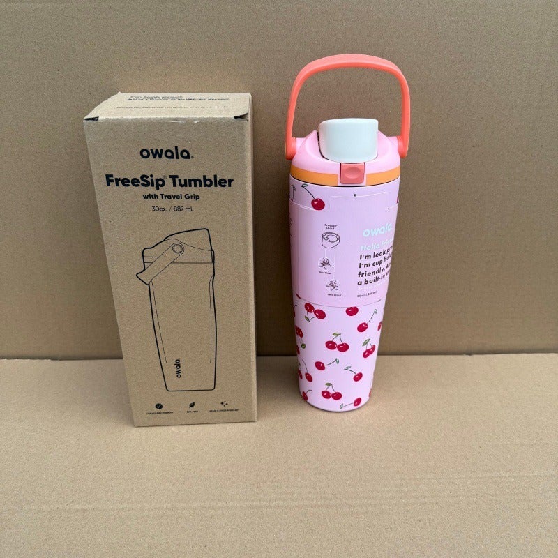 Owala Fruit Cup 304 Stainless Steel Insulated Water Bottle - Large Capacity, Portable Sports Cup with Dual Drinking Straw - Image 1